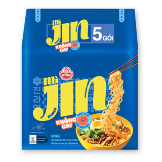 Lốc 5 gói mì Jin Không Cay Otoki hương vị chuẩn Hàn, đậm đà thơm ngon (120gx5)