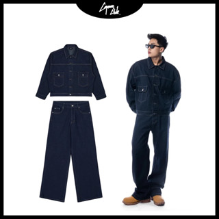 Set quần Dài và áo khoác jean nam DOL phom rộng CAPMAN CLUB, thích hợp mặc đi chơi