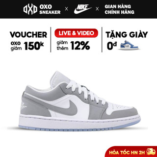 Giày Air Jordan 1 Low White Wolf Grey DC0774-105 chính hãng thể thao cho nam nữ, Jordan 1 real Fullbox OXO FASHION
