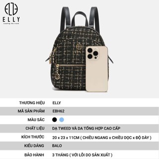 [Deal sang chảnh]  BALO NỮ THỜI TRANG ELLY – EBH62