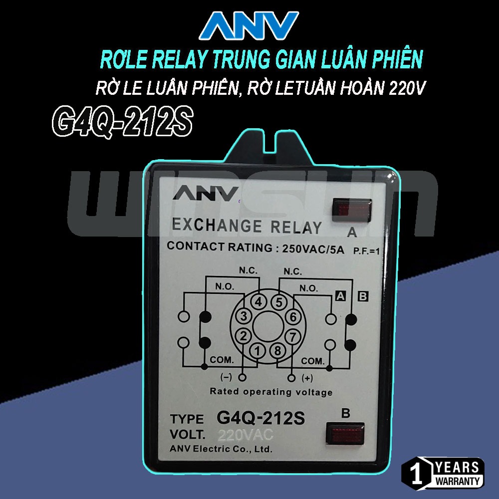 Rơle Relay Trung Gian Luân Phiên ANV G4Q-212S