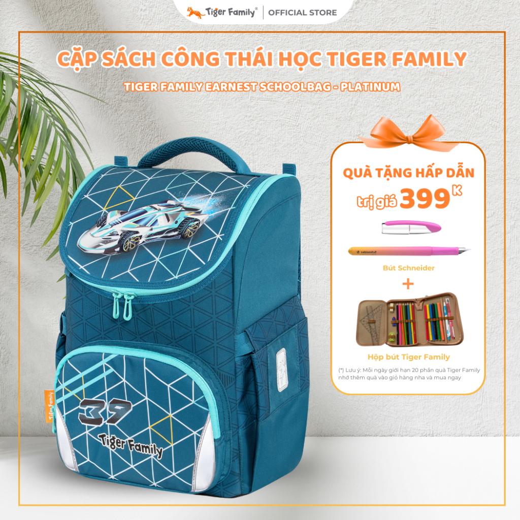 Cặp Sách Công Thái Học Tiger Family Earnest Schoolbag - Platinum - Tiger Family TGET-029A