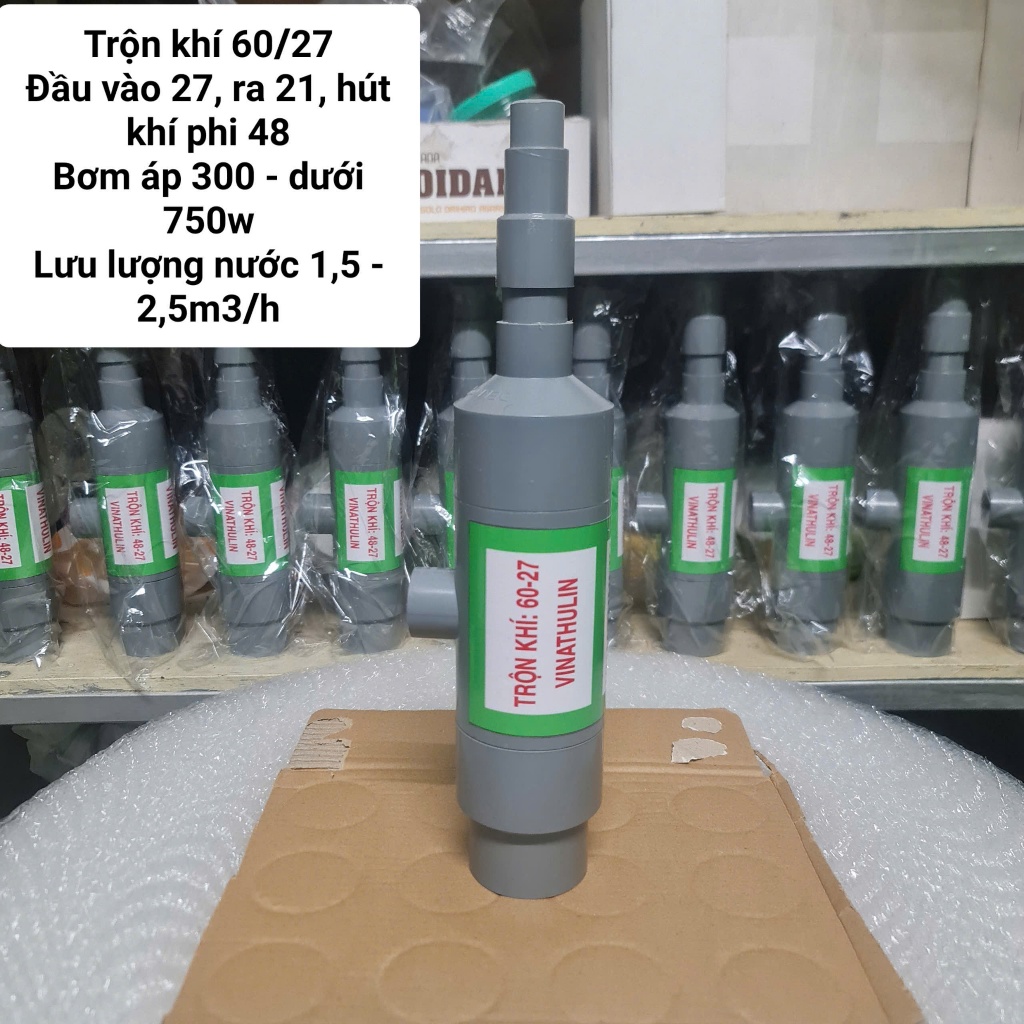 Bộ trộn khí Ejector/Venturi VINATHULIN D60/27 trong xử lí nước giếng khoan nhiễm sắt