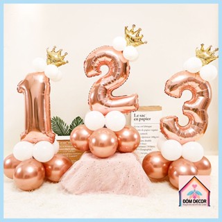 Set số hồng gold size đại 70cm trang trí sinh nhật, thôi nôi, tiệc, decor party[ Kèm vương miện]