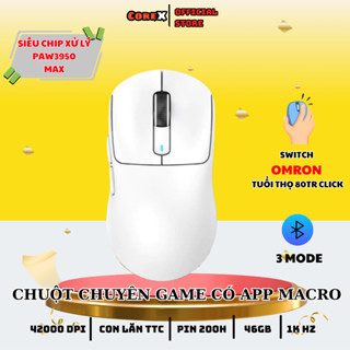 Chuột Máy Tính Bluetooth Không Dây Siêu Chip PAW3395 Attack Shark X3 PRO Tặng Grip Tape, Cảm Biến Cao Cấp