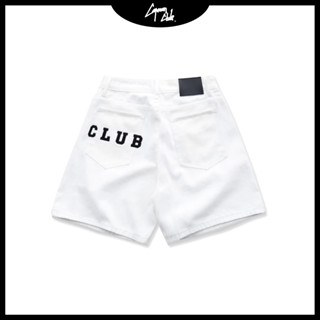 Quần short jean nam EVOL phom rộng màu trắng CAPMAN CLUB, cao trên gối trẻ trung, thoải mái