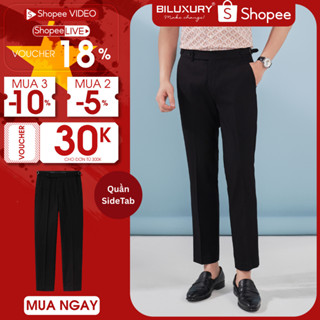 Quần Âu Đen SideTab 9QAUT507DEN Biluxury Chống Nhăn, Co Giãn, Chống Bám Bẩn