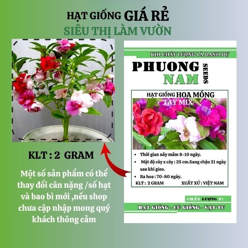 2 GRAM - HẠT GIỐNG HOA MÓNG TAY MIX