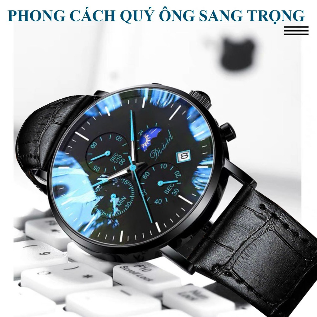 Đồng Hồ Nam Chính Hãng DIZIZID dây da cao cấp chạy full 6 kim và lịch ngày chống nước tốt | BigBuy360 - bigbuy360.vn