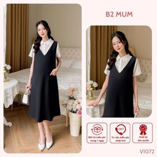 Yếm bầu rời công sở cổ tim cao cấp dáng basic nhẹ nhàng V1072 thiết kế by B2MUM (Không kèm áo)