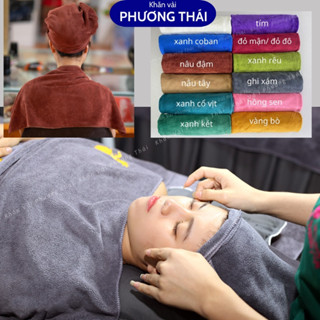 Khăn gội đầu, quấn đầu loại DÀY, siêu thấm nước cho spa và salon tóc, kt 35*75cm | Có video thực tế