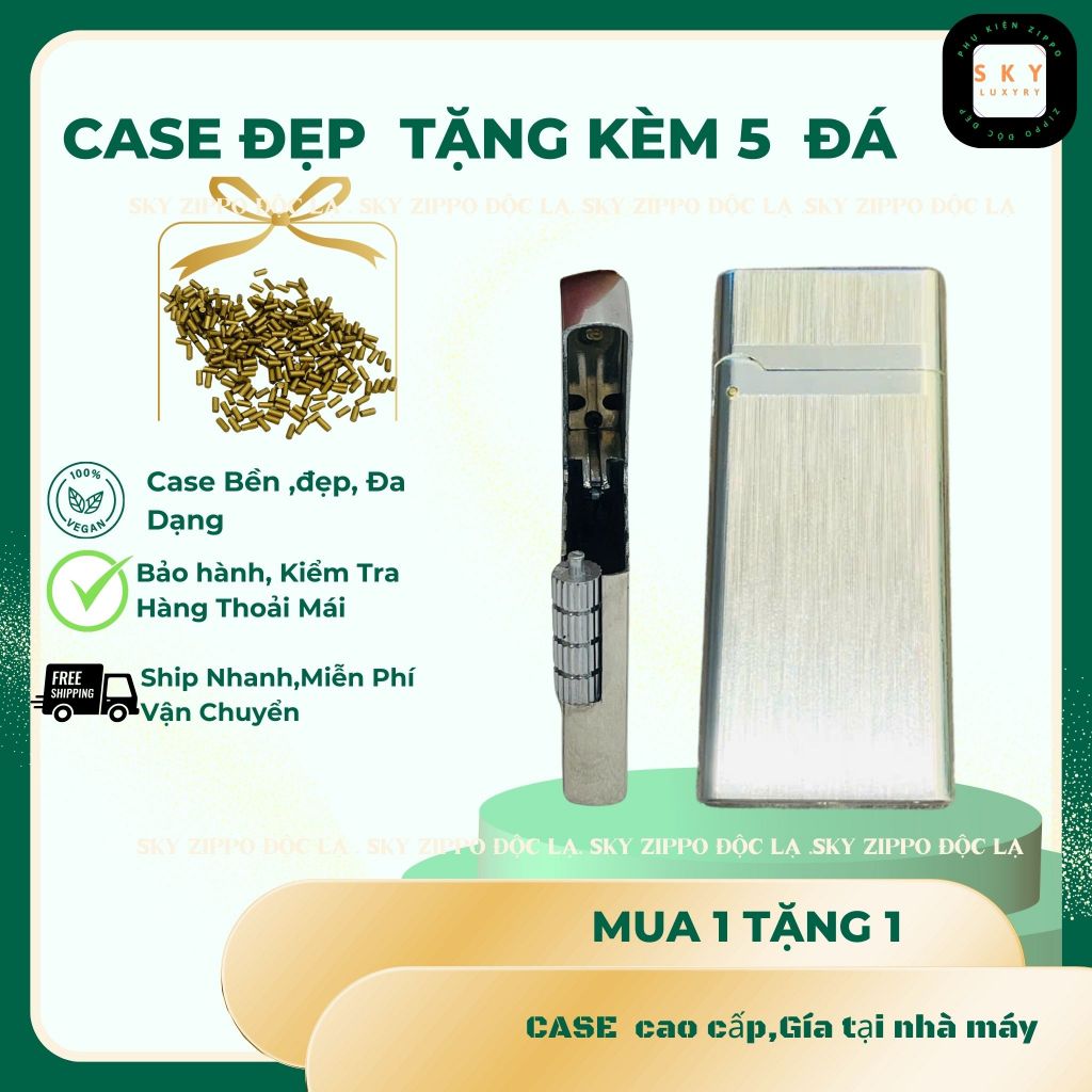 Case Dupont độc lạ, SLIM BẠC ,tặng 5 đá zippo (DP-0XUOCTRONBAC)) Không Bao Gồm Nhiên Liệu