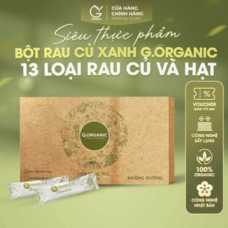 Bột rau củ xanh hữu cơ gồm 13 loại rau củ và hạt G.Organic - Hộp 5 gói hỗ trợ tiêu hóa, thải độc