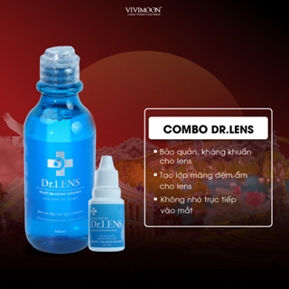 Combo nước ngâm lens và nhỏ mắt VIVIMOON LENS rửa kính áp tròng