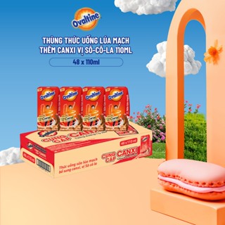 Thùng 48 hộp Thức uống lúa mạch thêm Canxi hương vị sô-cô-la Ovaltine (110ml x 48)