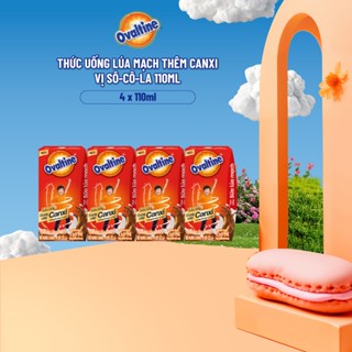 Thức uống lúa mạch thêm Canxi hương vị sô-cô-la Ovaltine (110ml x 4)