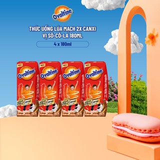 Thức uống lúa mạch gấp đôi Canxi hương vị sô-cô-la Ovaltine (180ml x 4)