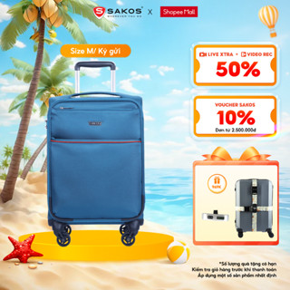 Vali Kéo Vải Du Lịch SAKOS ELITE 6 - Size M (24inch)/ Ký Gửi (Trung) - Khóa TSA - Chống Thấm, Trượt Nước