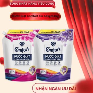 Nước giặt dưỡng vải Comfort hương Thời Thượng- Thanh Lịch túi 3,6kg/3,8kg
