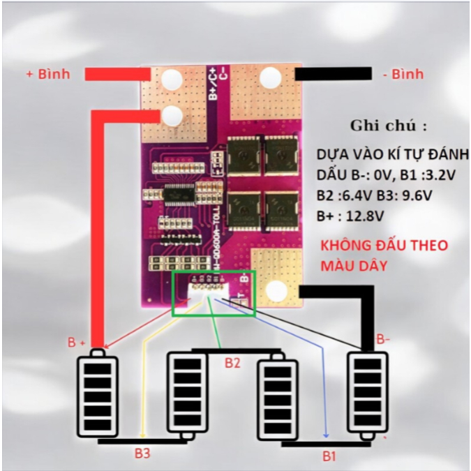 Mạch 4S 600A pin sắt lifepo4 chuyên đề khởi động xe máy cân bằng sạc xả chung