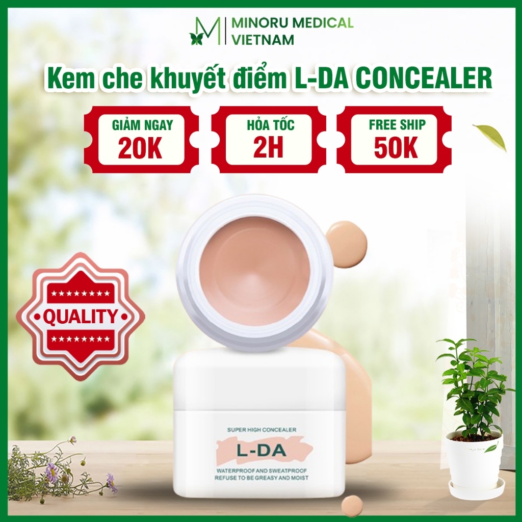 Kem Nền Che Khuyết Điểm L-DA CONCEALER – Kem Che Khuyết Điểm Nâng Tone L-DA Kiềm Dầu, Bền Màu, Chống Thấm Nước