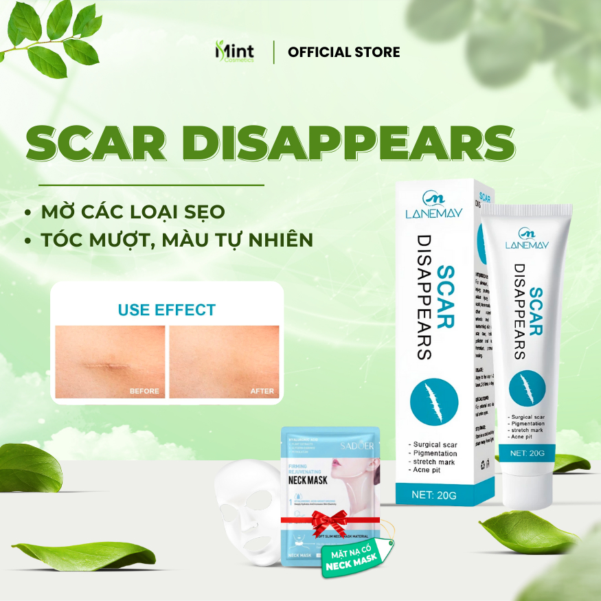 Gel mờ sẹo giảm thâm SCAR DISAPPEARS - Làm Mờ Sẹo Thâm, Sẹo Lồi Sẹo Mổ ,Hỗ Trợ Giảm Sẹo Thâm Giúp Da Mềm Mịn