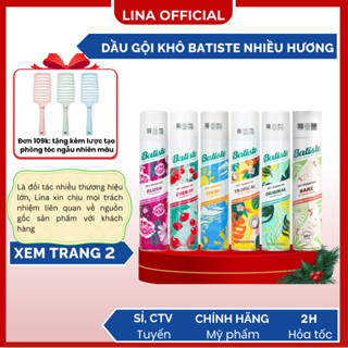 Dầu Gội Khô Batiste Xịt Khô Tóc Batiste Dry Shampoo Tạo Phồng Không Cần Nước Cho Tóc Dầu 200ml Giảm Bết - Mỹ Phẩm Lina