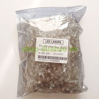 [100 bóng led] Led lùn 5mm bóng trong - màu Trắng