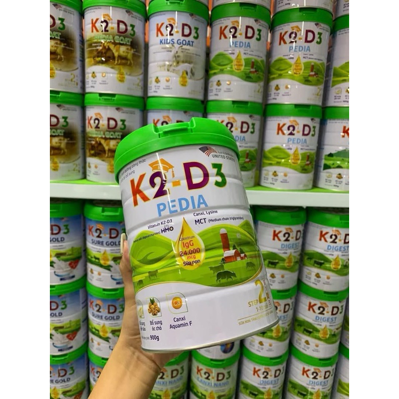 SỮA K2D3 PEDIA 1-10 CHO TRẺ BIẾNG ĂN ,TĂNG CÂN HIỆU QUẢ HỘP 900g DATE 10/2026