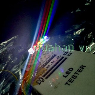 [1.000 bóng led VÀNG] Led lùn đầu dù 5mm bóng trong