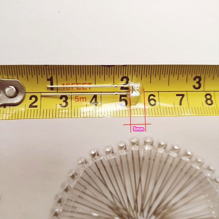[100 bóng led] Led lùn 5mm bóng trong - màu Đỏ