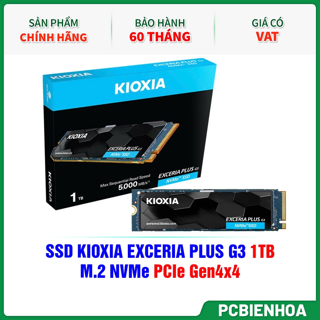 Ổ Cứng SSD NVMe KIOXIA 1TB EXCERIA PLUS G3 NVMe Gen 4 - Hàng chính hãng 60 tháng