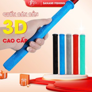 Quấn Cán Cần Câu Màng Co Tự Rút Vân 3D, Bọc Cần Câu Cao Su Có Vòng Chống Trôi PK11
