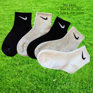 Tất bé trai bé gái cổ cao 3 màu trắng ghi đen dễ phối đồ cotton thoáng khí phù hợp cho trẻ em 7 - 15 tuổi TA15