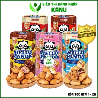   Lốc 10 hộp  Bánh gấu nhân kem Meiji Hello Panda Nhật Bản 40g 