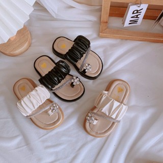  Form to Dép Lê Xỏ Ngón Đính Đá Hoa Phối Quai Ngang Nhún Mềm Êm Chân Cho Bé Gái K201 