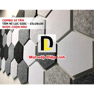 COMBO 10 Tấm nỉ tiêu âm LỤC GIÁC Acoustic Sonic dùng tiêu âm, chống ồn, giảm vang hiệu quả