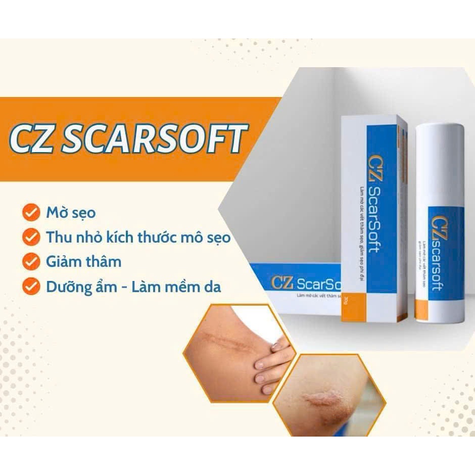 Kem sẹo CZ Scarsoft 30g , kem mờ sẹo thâm, sẹo lồi, sẹo lõm, sẹo mụn ,sẹo phì đại,sẹo sau thẩm mỹ...
