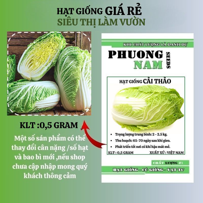 0,5GR - HẠT GIỐNG CẢI THẢO