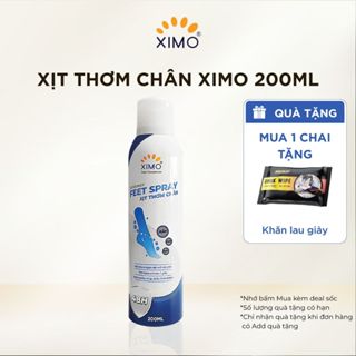 Xịt thơm chân Ximo 200ml, khử mùi hôi giày và khử mùi hôi chân, ngăn tiết mồ hôi, giảm vi khuẩn gây mùi