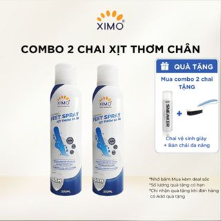 Combo 2 Chai Xịt thơm chân Ximo 200ml giúp khử mùi hôi chân và khử mùi giày ngăn tiết mồ hôi và vi khuẩn gây mùi