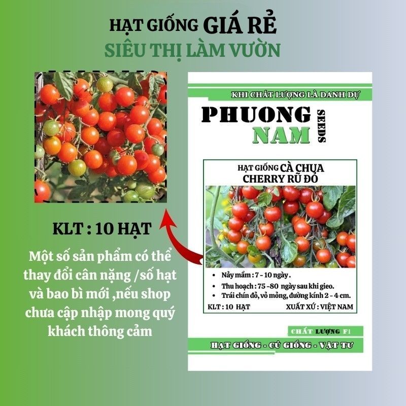 10H - HẠT GIỐNG CÀ CHUA CHERRY RŨ ĐỎ
