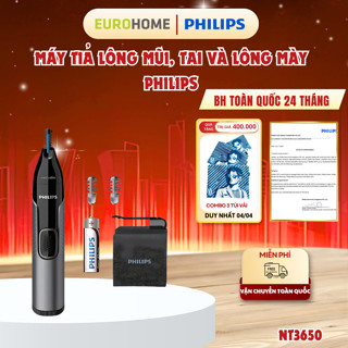 Máy tỉa lông mũi, tai và lông mày Philips NT3650, an toàn cho da, bảo hành 2 năm | Hàng chính hãng