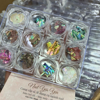 Set xà cừ 12 màu vân đá vân gỗ ẩn trang trí móng đắp gel đắp bột