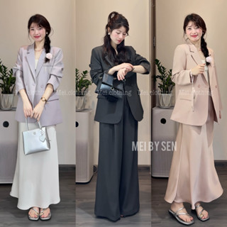  Áo blazer mã B16 áo vest dài tay công sở form gọn 2 lớp chuẩn Boiling QC Mei By Sen 
