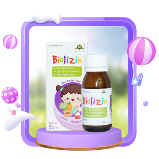 Biolizin Kẽm Hữu Cơ Lysine B6 Giúp Bé Ăn Ngon Tăng Đề Kháng Bổ Sung Kẽm Chai 50ml