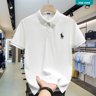 Áo polo nam chất liệu cotton, thoáng khí, co giãn nhẹ, ngắn tay, kiểu dáng đơn giản, thanh lịch ONE MAN PL006