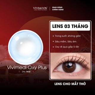 Lens cận trong suốt 3 tháng VIVIMOON cho mắt thở từ 0 - 8 độ giá 1 đôi