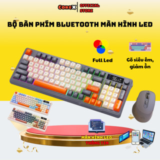 Bộ Bàn Phím Không Dây Bluetooth M96 LED 7 Màu Có Màn Hình, 2 Mode, Phím PBT Cao Cấp, Gõ Êm Chống Ồn Cho Win/ Mac OS