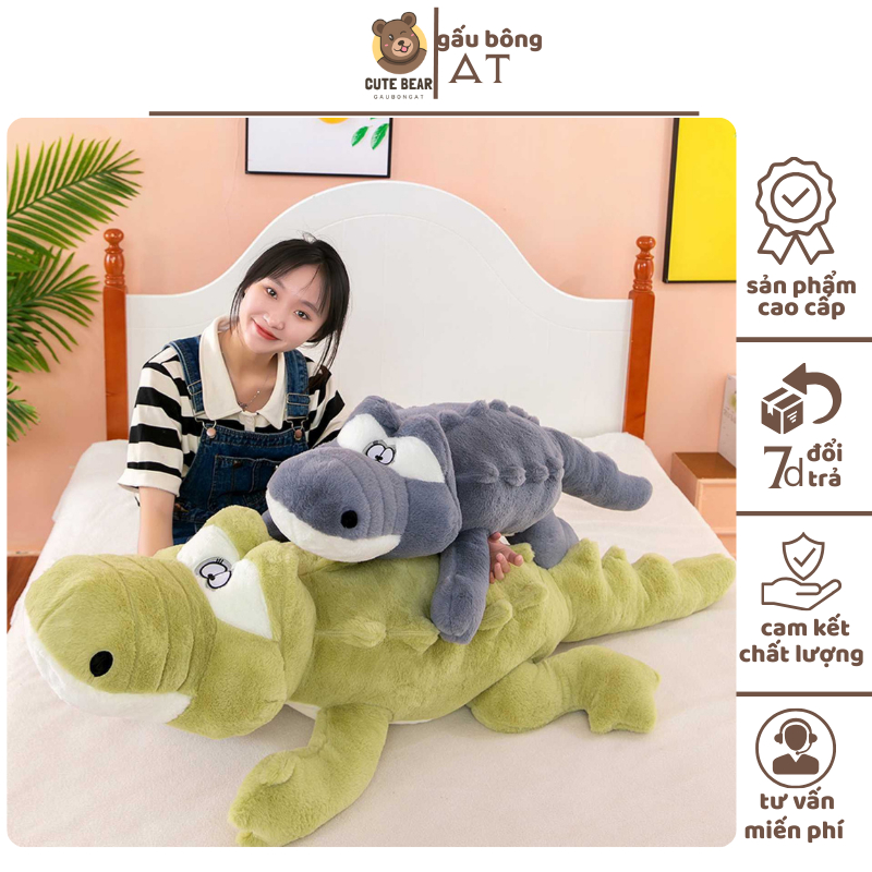Gấu Bông Cá Sấu Gai Gối Ôm Cá Sấu Cá Sấu Nhồi Bông , Đủ Kích Thước 1m2 1m5 1m7 2m